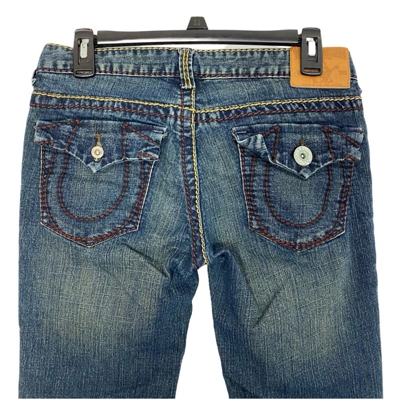 True Religion Jeans Womens Size 29 Vintage Thick Stitching Made In USA Low Rise - Picture 4 of 13